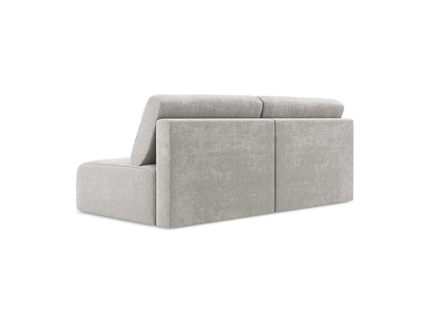Driezits-slaapbank van lichtgrijs chenille stof - OSTIA