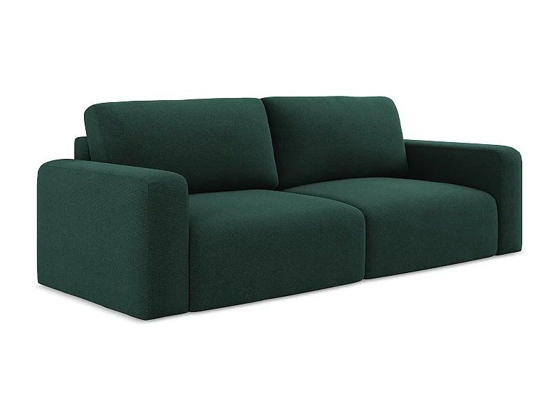 3-Sitzer Sofa mit Schlaffunktion - - Strukturstoff - Flaschengrün - KONA