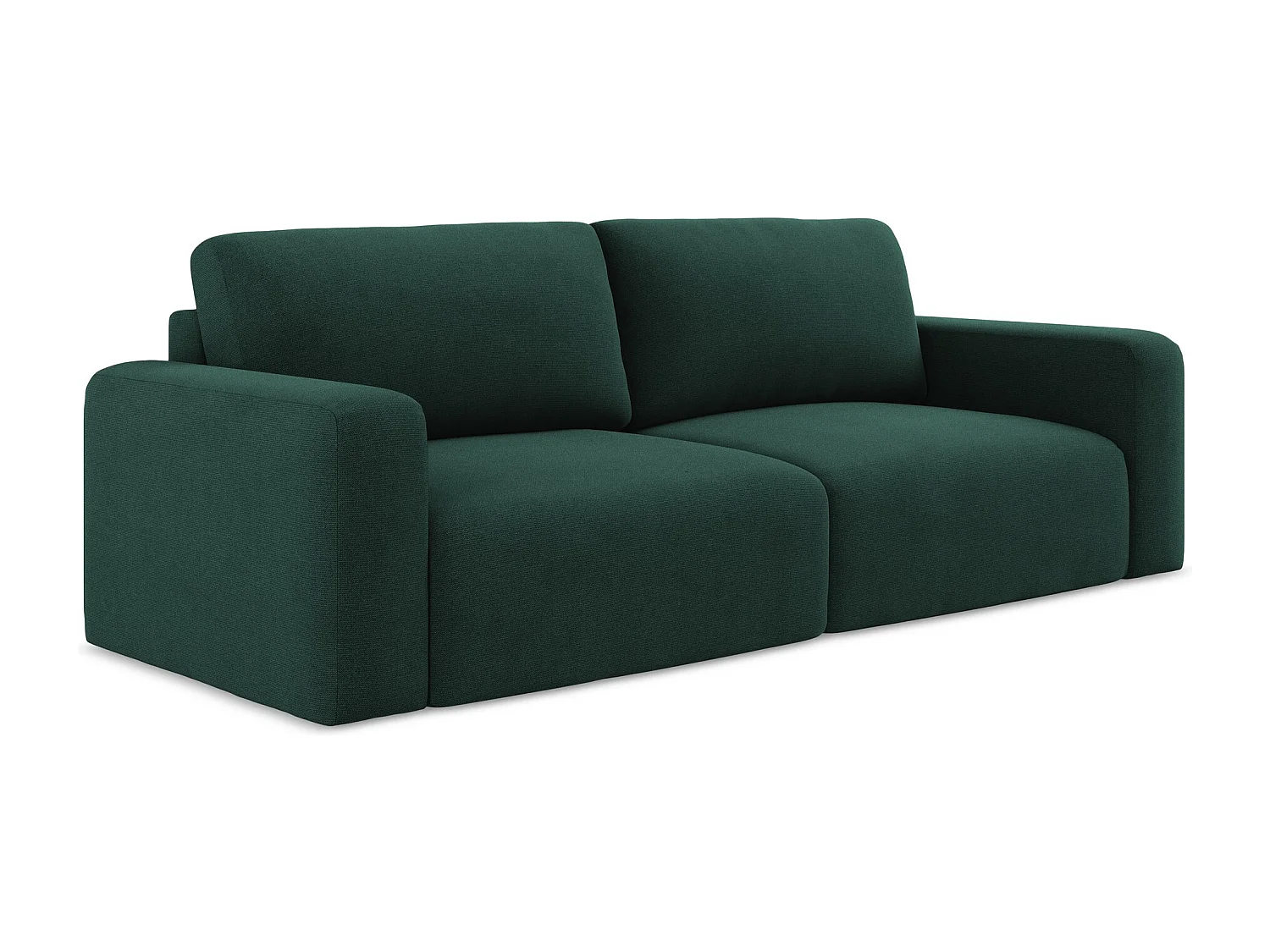 3-Sitzer Sofa mit Schlaffunktion - - Strukturstoff - Flaschengrün - KONA