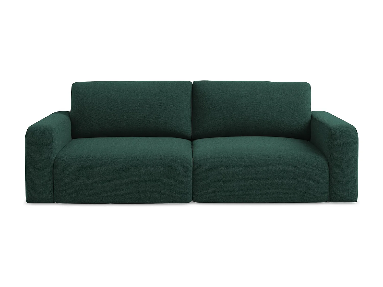 3-Sitzer Sofa mit Schlaffunktion - - Strukturstoff - Flaschengrün - KONA