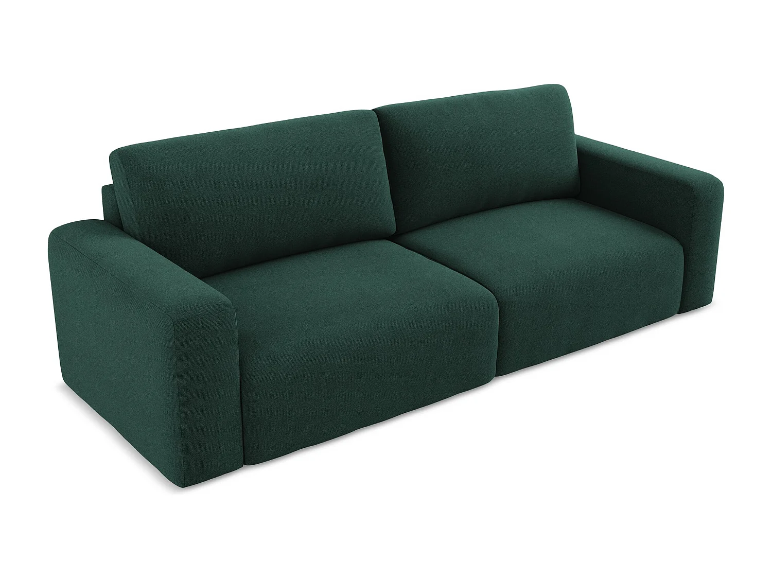 3-Sitzer Sofa mit Schlaffunktion - - Strukturstoff - Flaschengrün - KONA