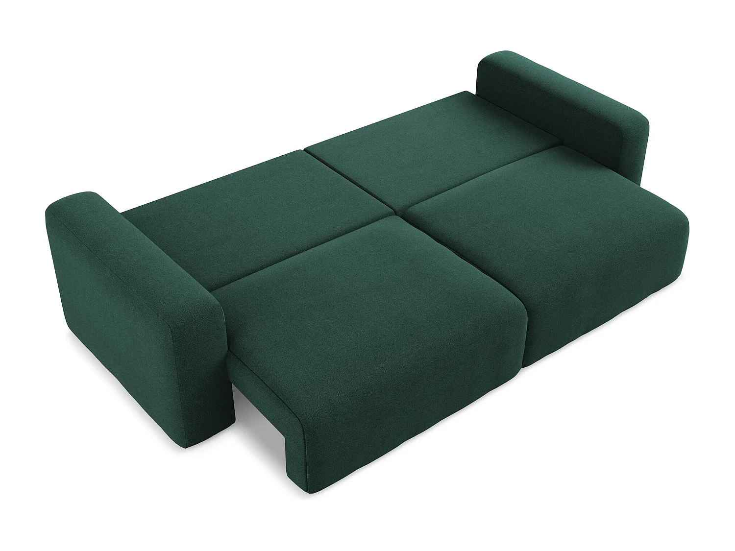 3-Sitzer Sofa mit Schlaffunktion - - Strukturstoff - Flaschengrün - KONA