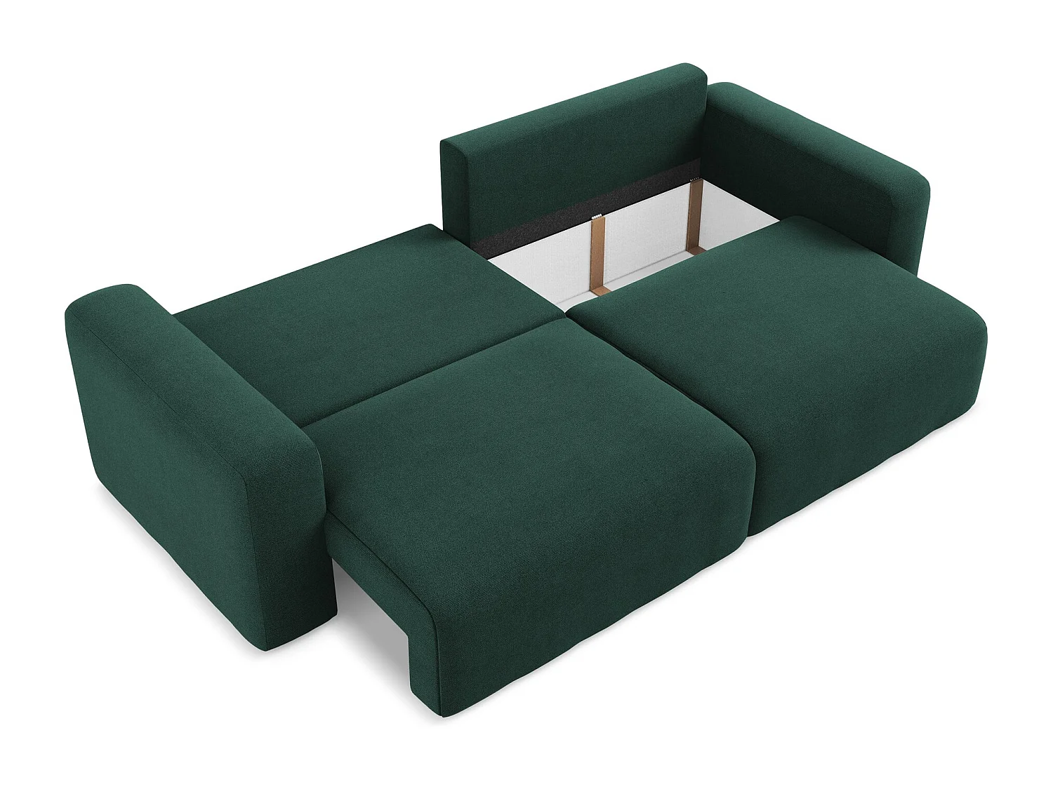 Canapé 3 places convertible en Strukturstoff - bouteille verte - KONA