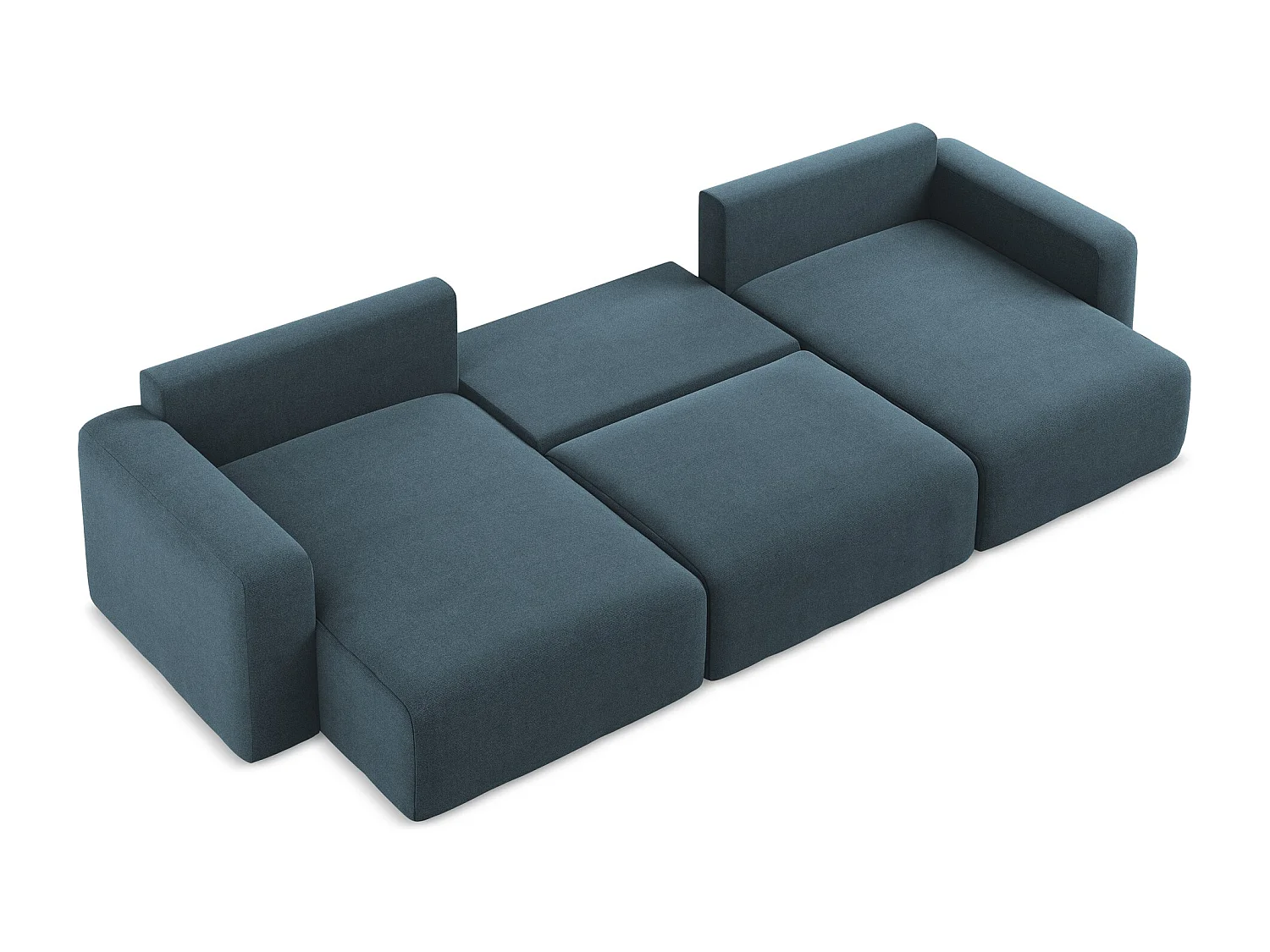 Canapé panoramique convertible en Strukturstoff - jeans - KONA