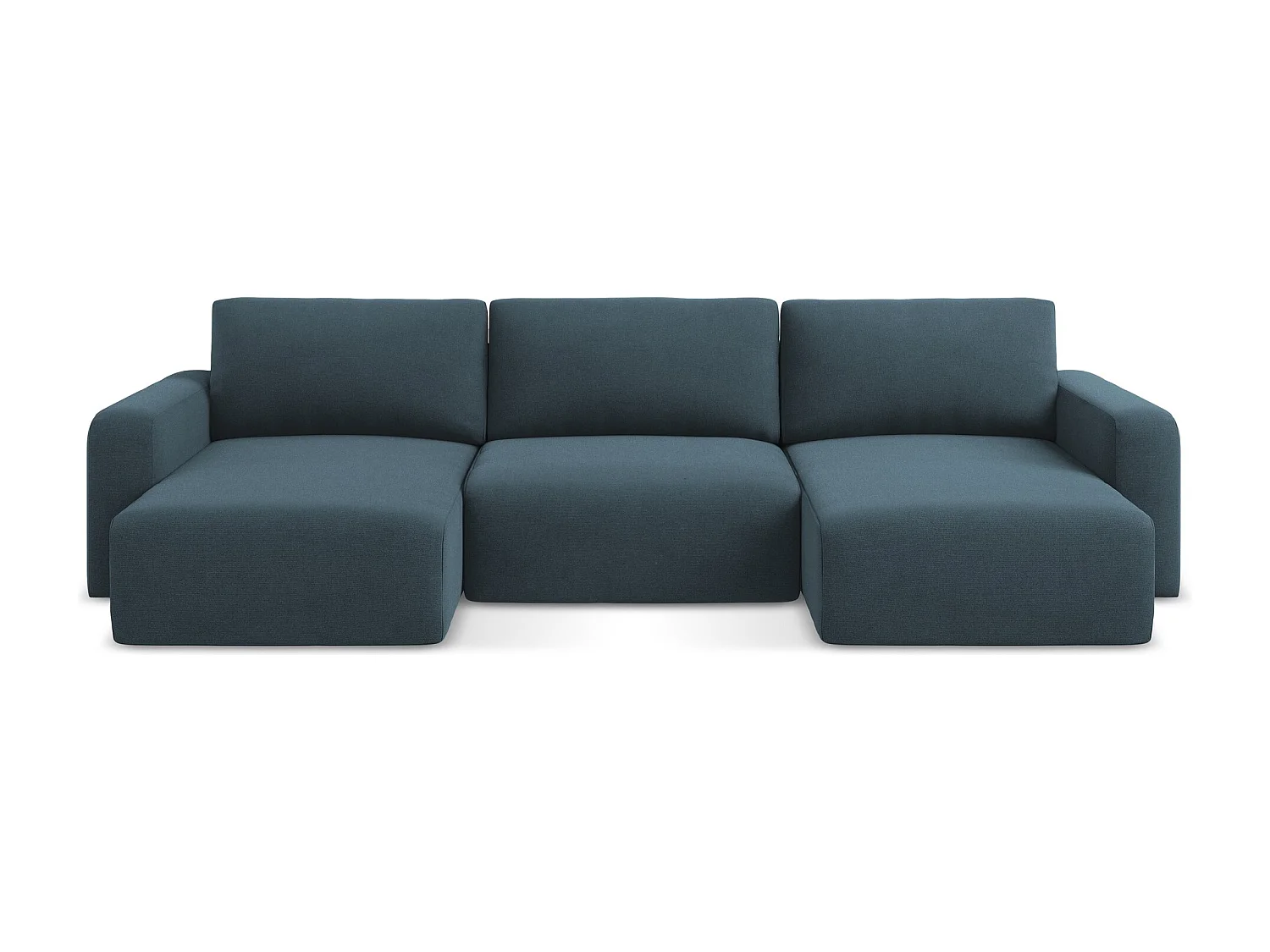 Panoramische bank met bedfunctie van jeans textuurstof - KONA