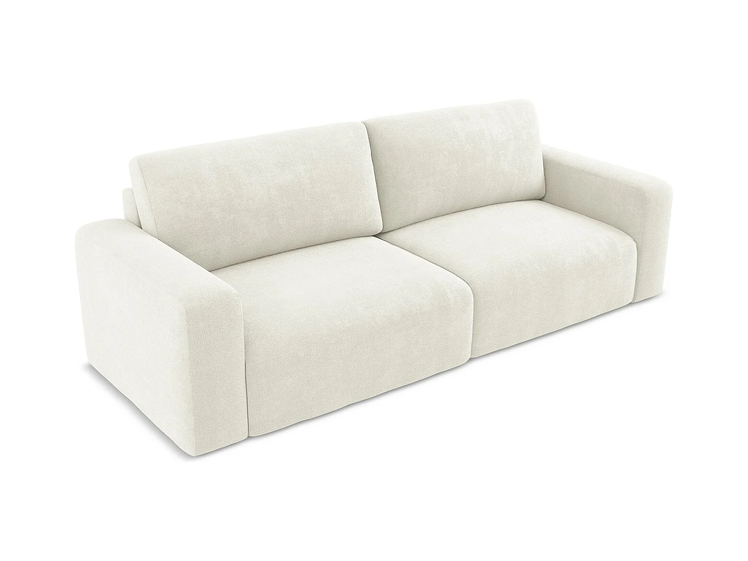 Canapé 3 places convertible en Chenille - blanc - KONA