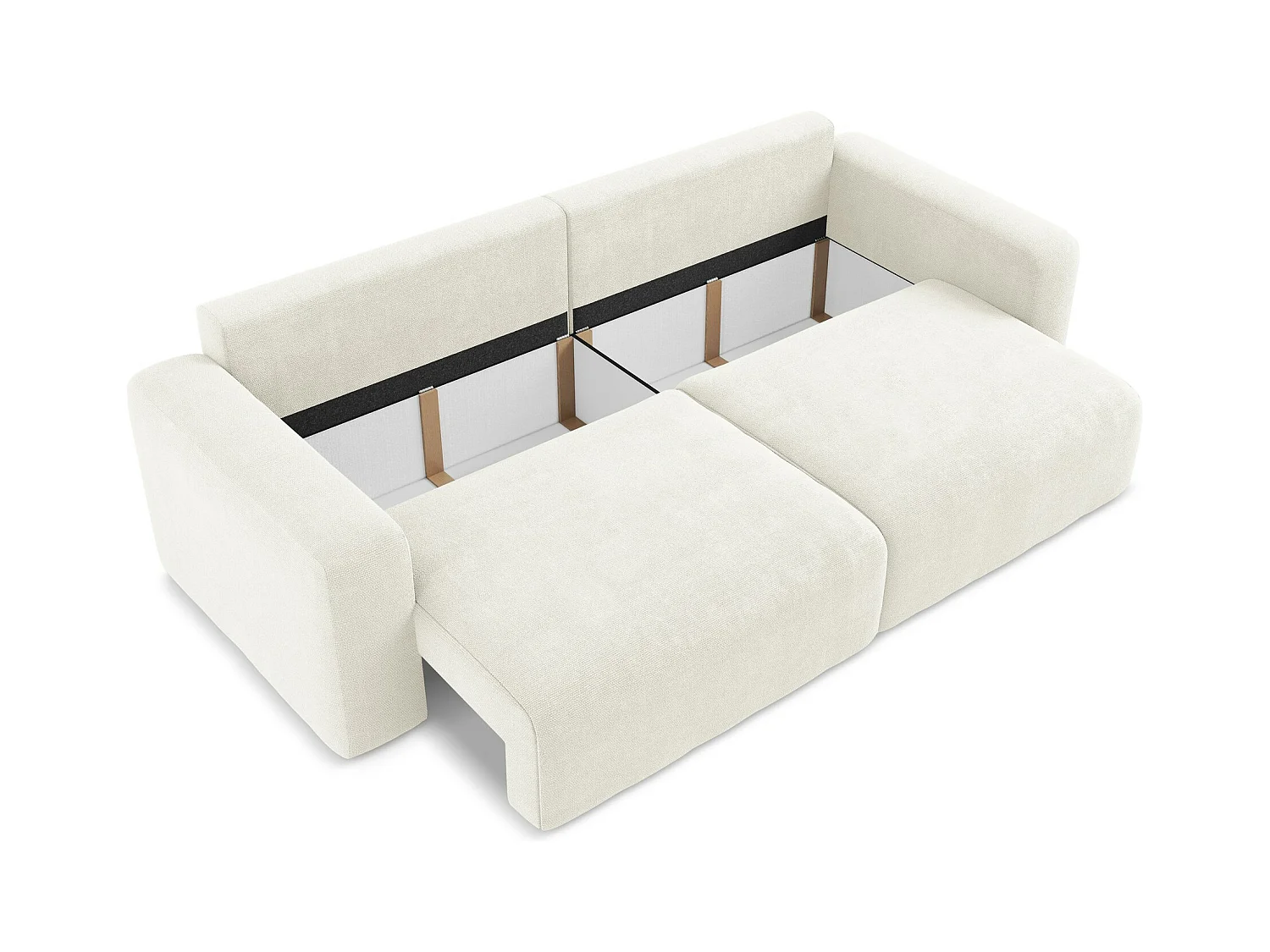 Canapé 3 places convertible en Chenille - blanc - KONA