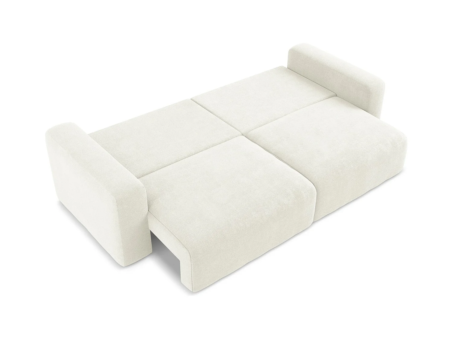 Canapé 3 places convertible en Chenille - blanc - KONA