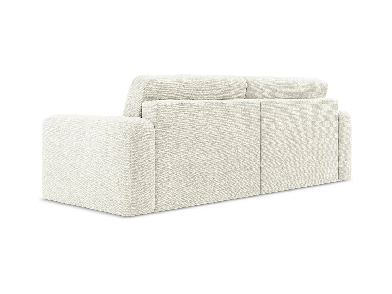 Canapé 3 places convertible en Chenille - blanc - KONA