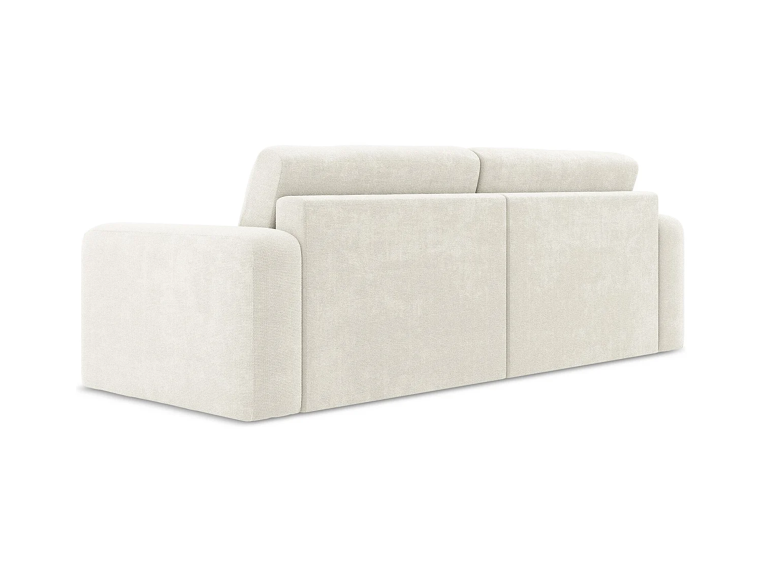 Canapé 3 places convertible en Chenille - blanc - KONA