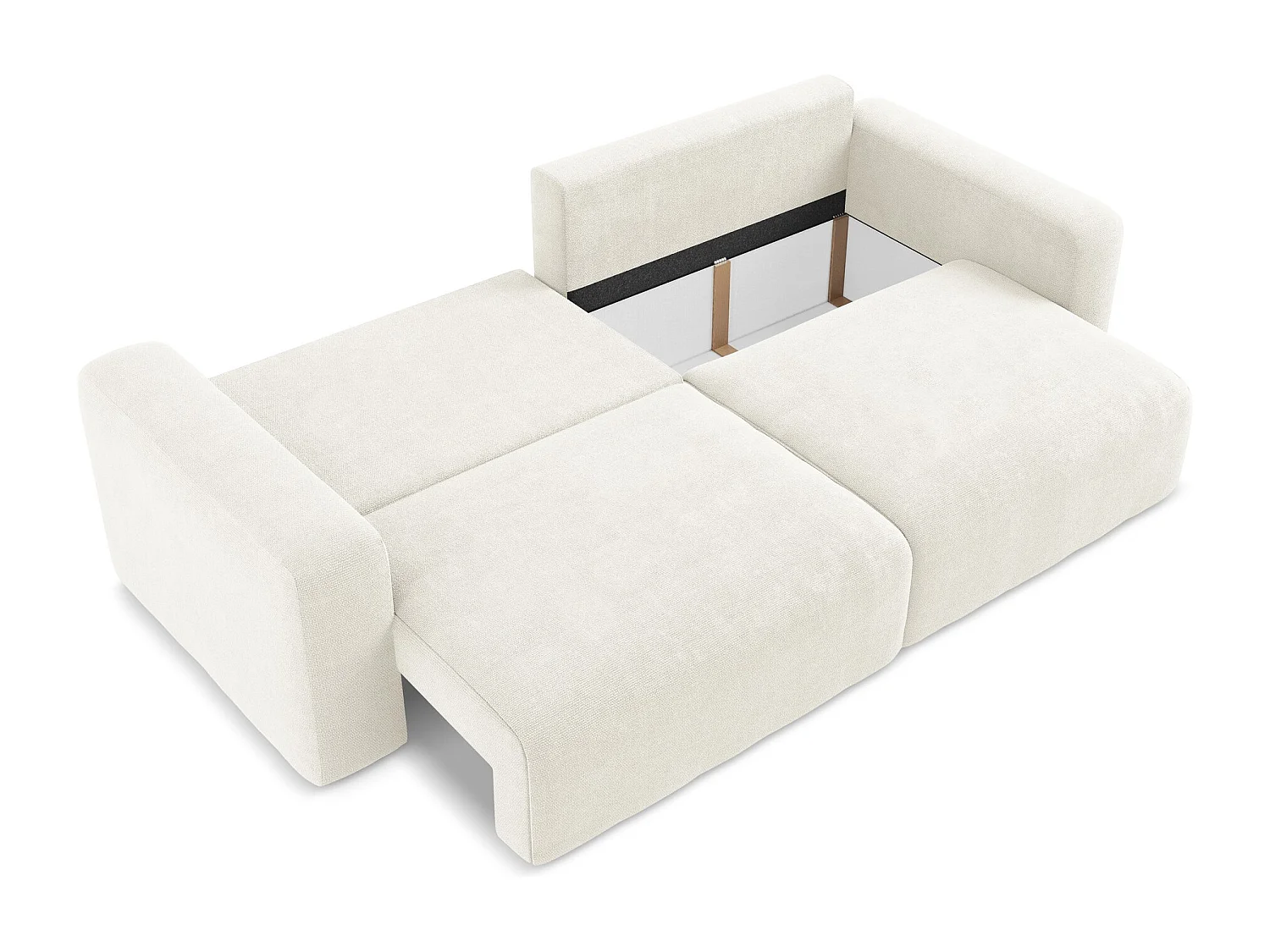 Canapé 3 places convertible en Chenille - blanc - KONA