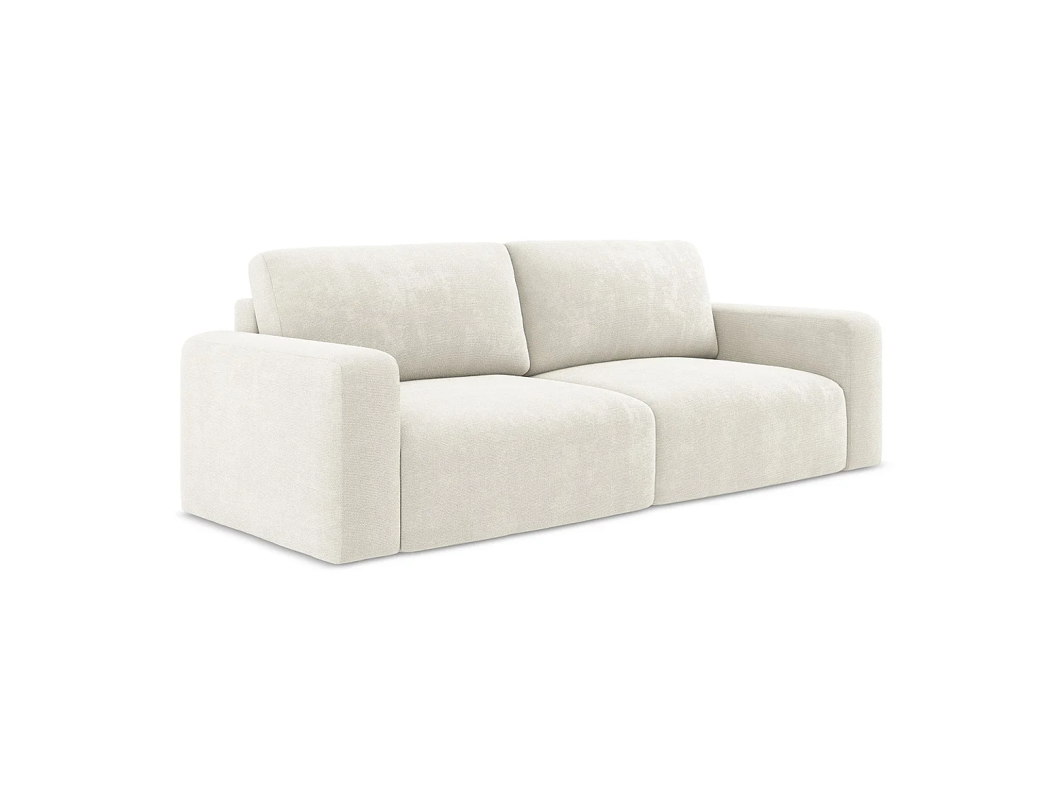 Canapé 3 places convertible en tissu chenille - blanc - OSTIA