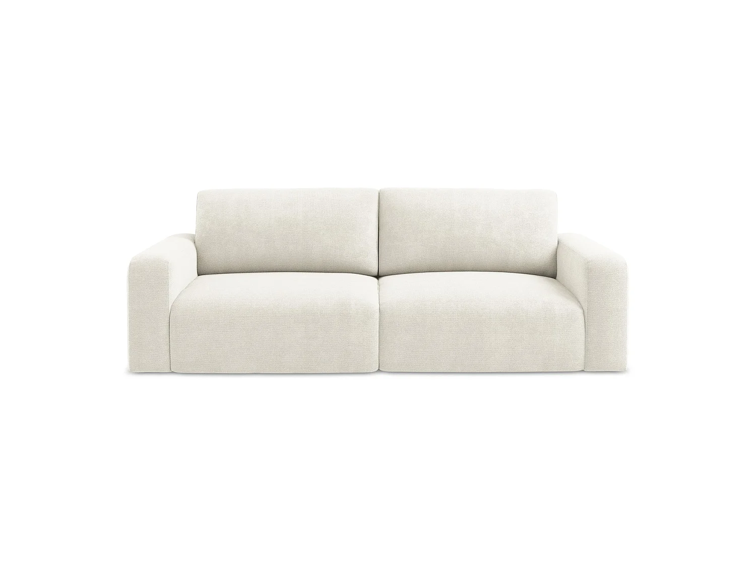 Canapé 3 places convertible en tissu chenille - blanc - OSTIA