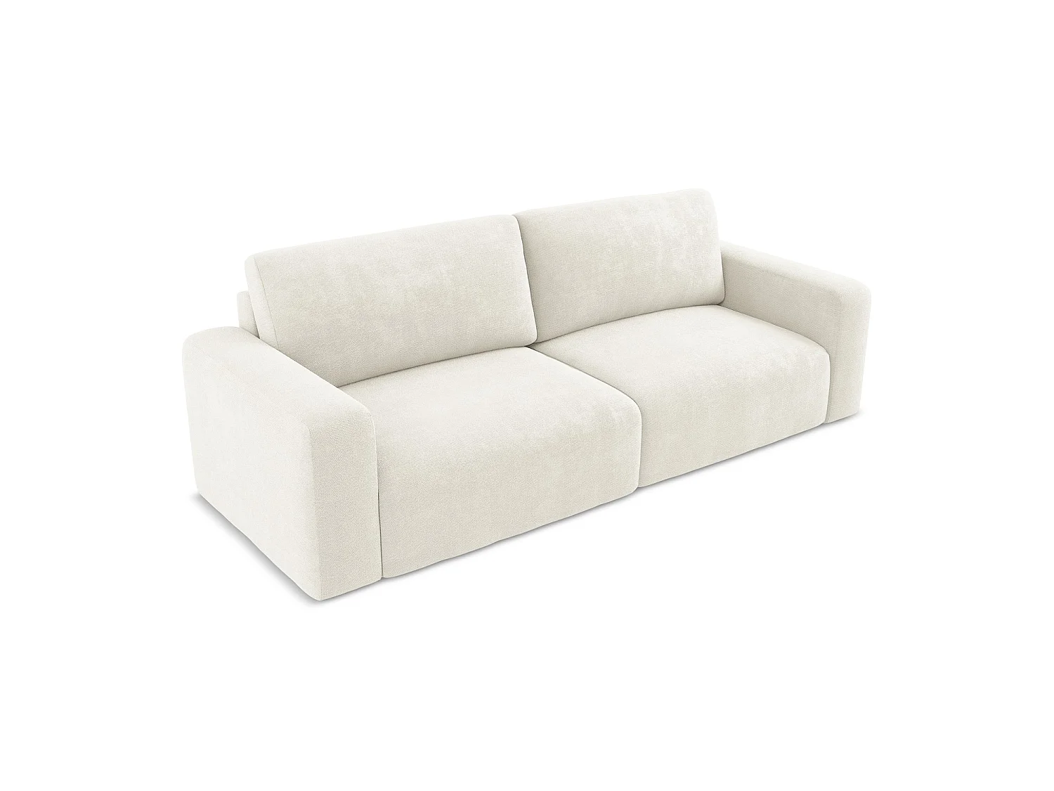 Canapé 3 places convertible en tissu chenille - blanc - OSTIA