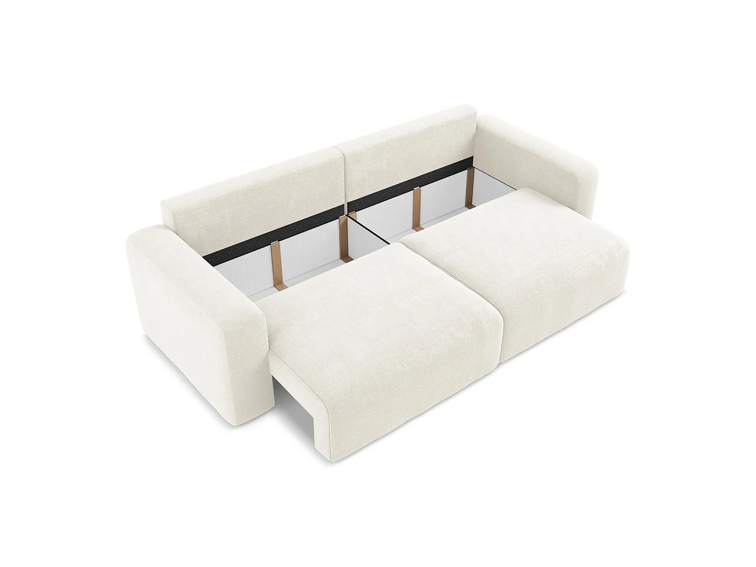 Canapé 3 places convertible en tissu chenille - blanc - OSTIA