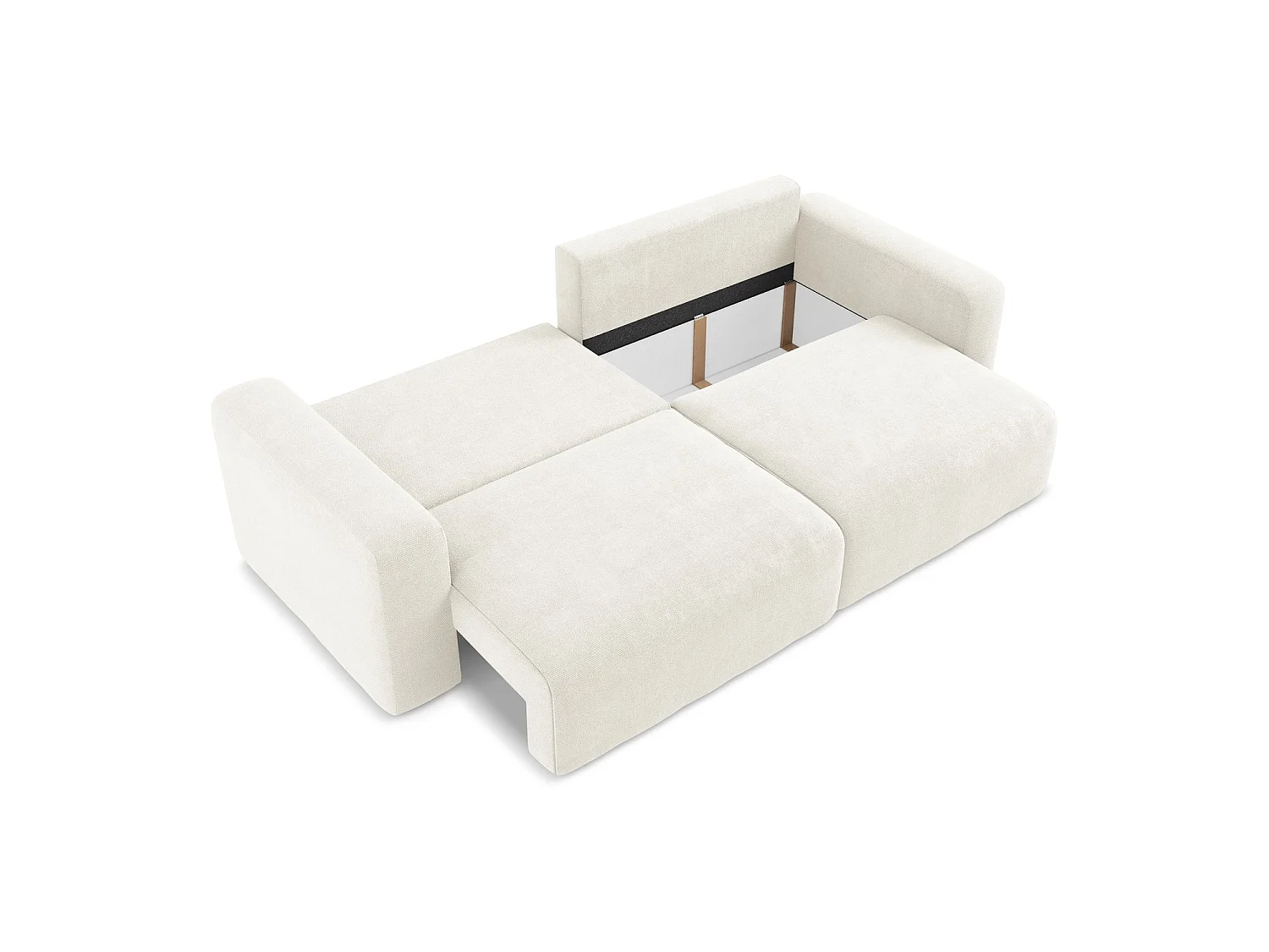 Canapé 3 places convertible en tissu chenille - blanc - OSTIA