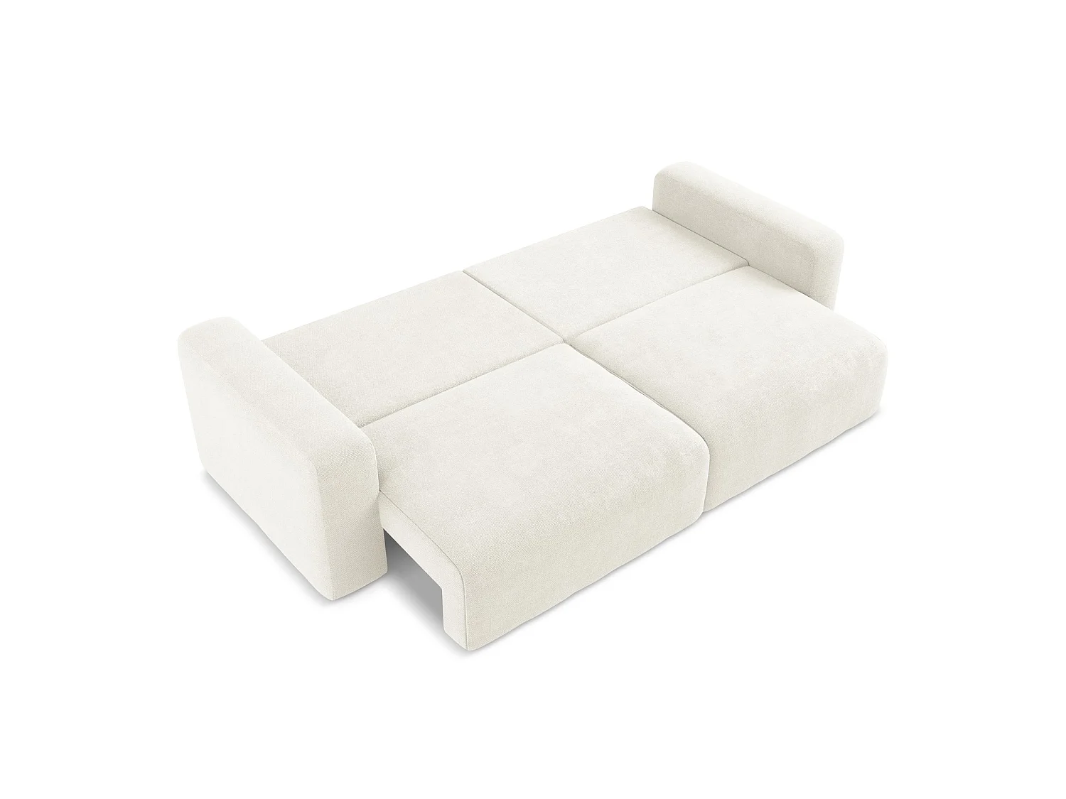 Canapé 3 places convertible en tissu chenille - blanc - OSTIA