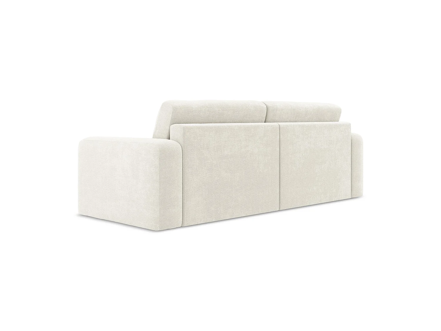 Canapé 3 places convertible en tissu chenille - blanc - OSTIA