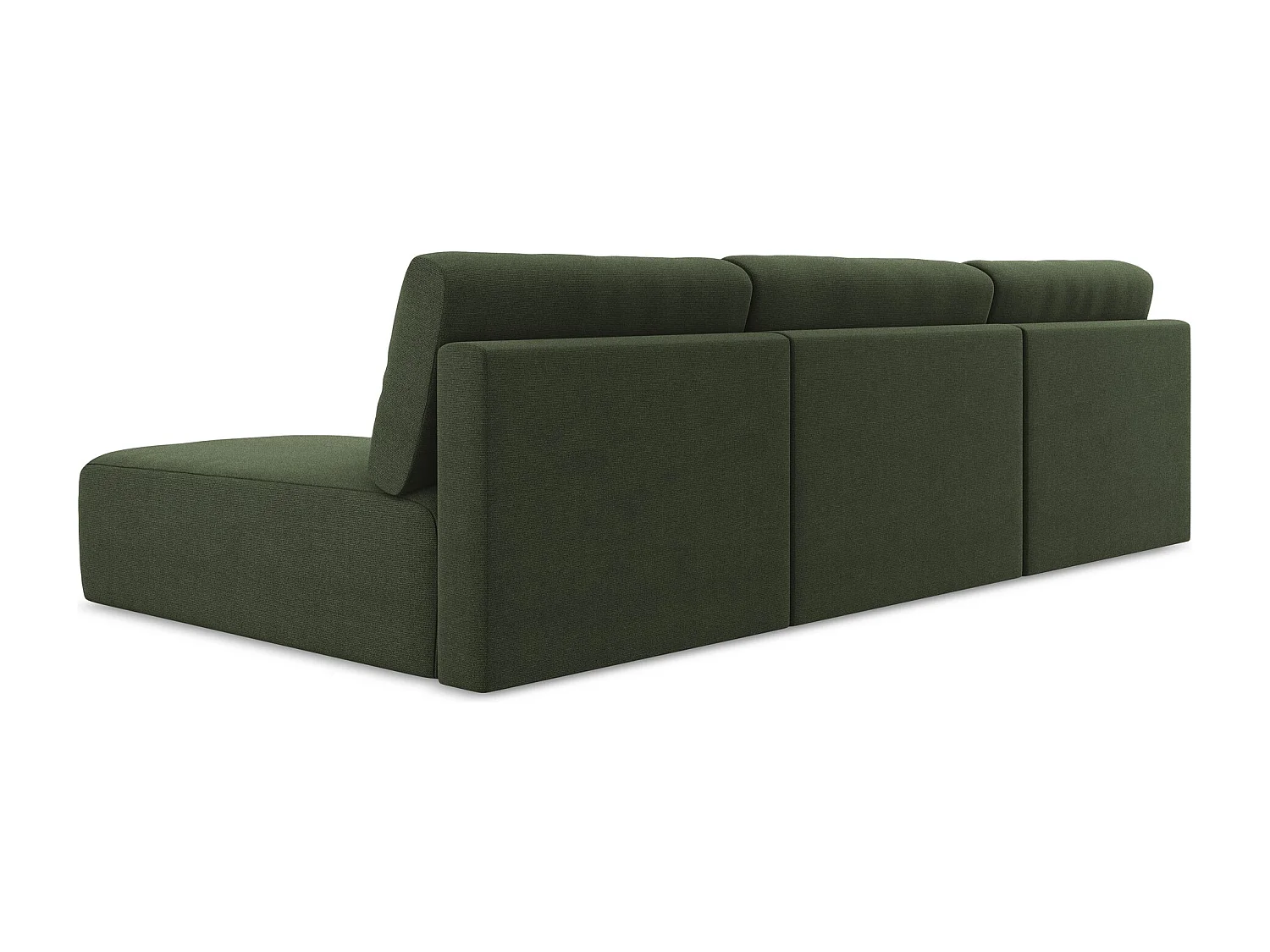 Panoramische open bank met bedfunctie van olijf textuurstof - KONA