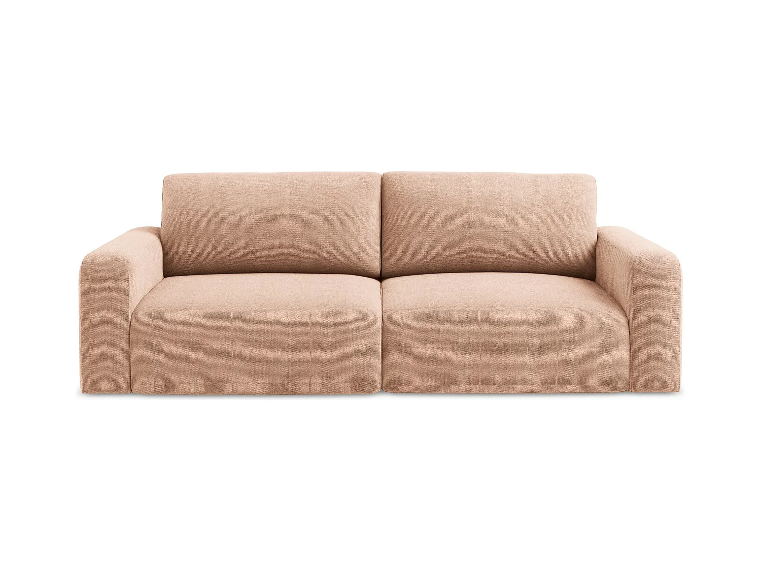Canapé 3 places convertible en Chenille - pêche - KONA