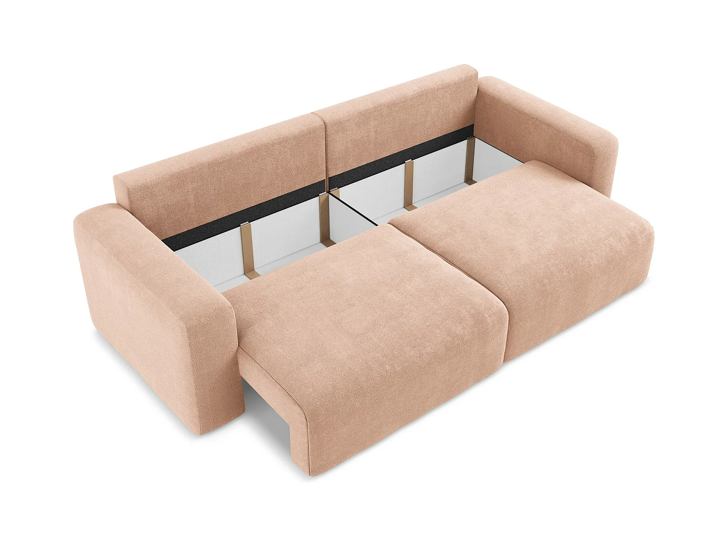 Canapé 3 places convertible en Chenille - pêche - KONA