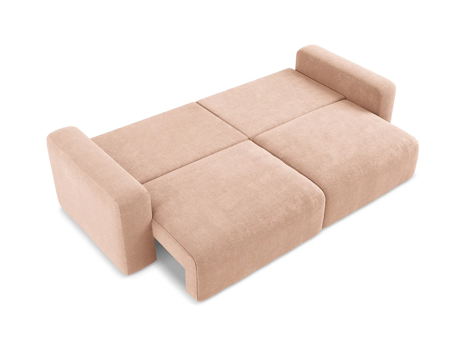 Canapé 3 places convertible en Chenille - pêche - KONA