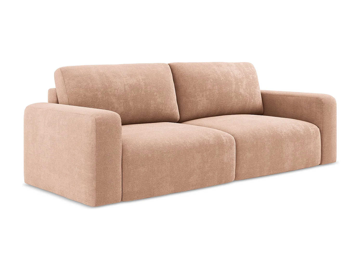 3-Sitzer Sofa mit Schlaffunktion - - Chenille - Pfirsich - KONA
