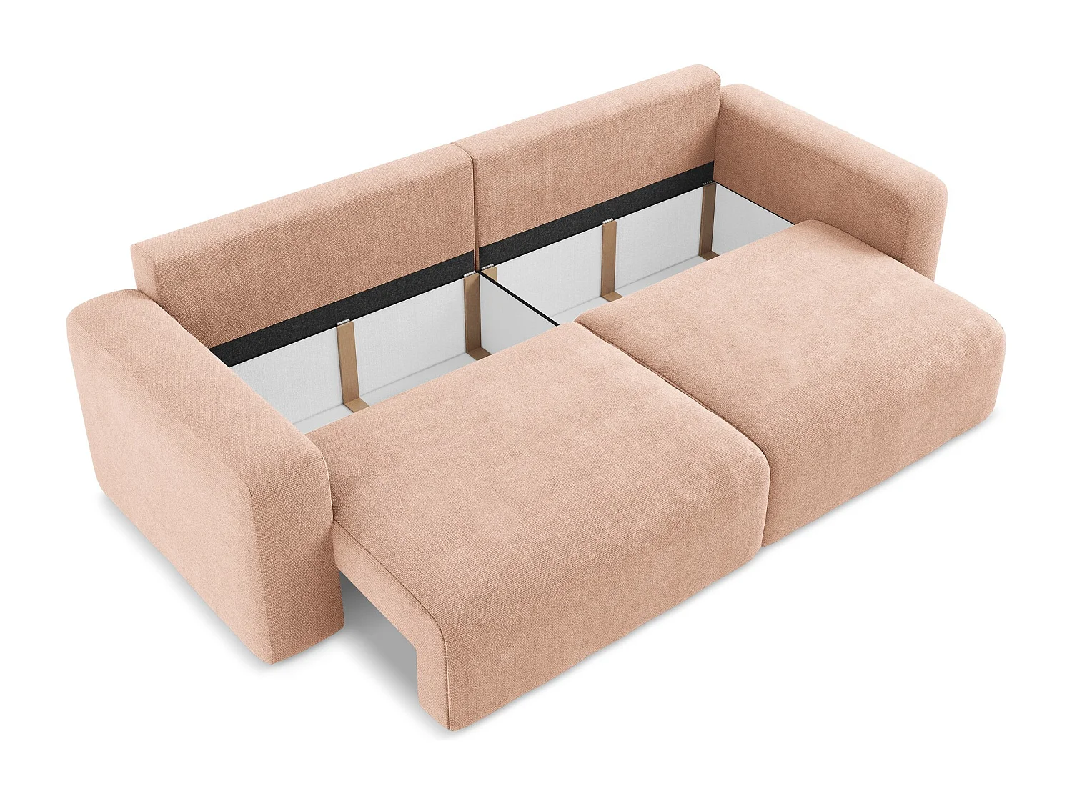 3-Sitzer Sofa mit Schlaffunktion - - Chenille - Pfirsich - KONA