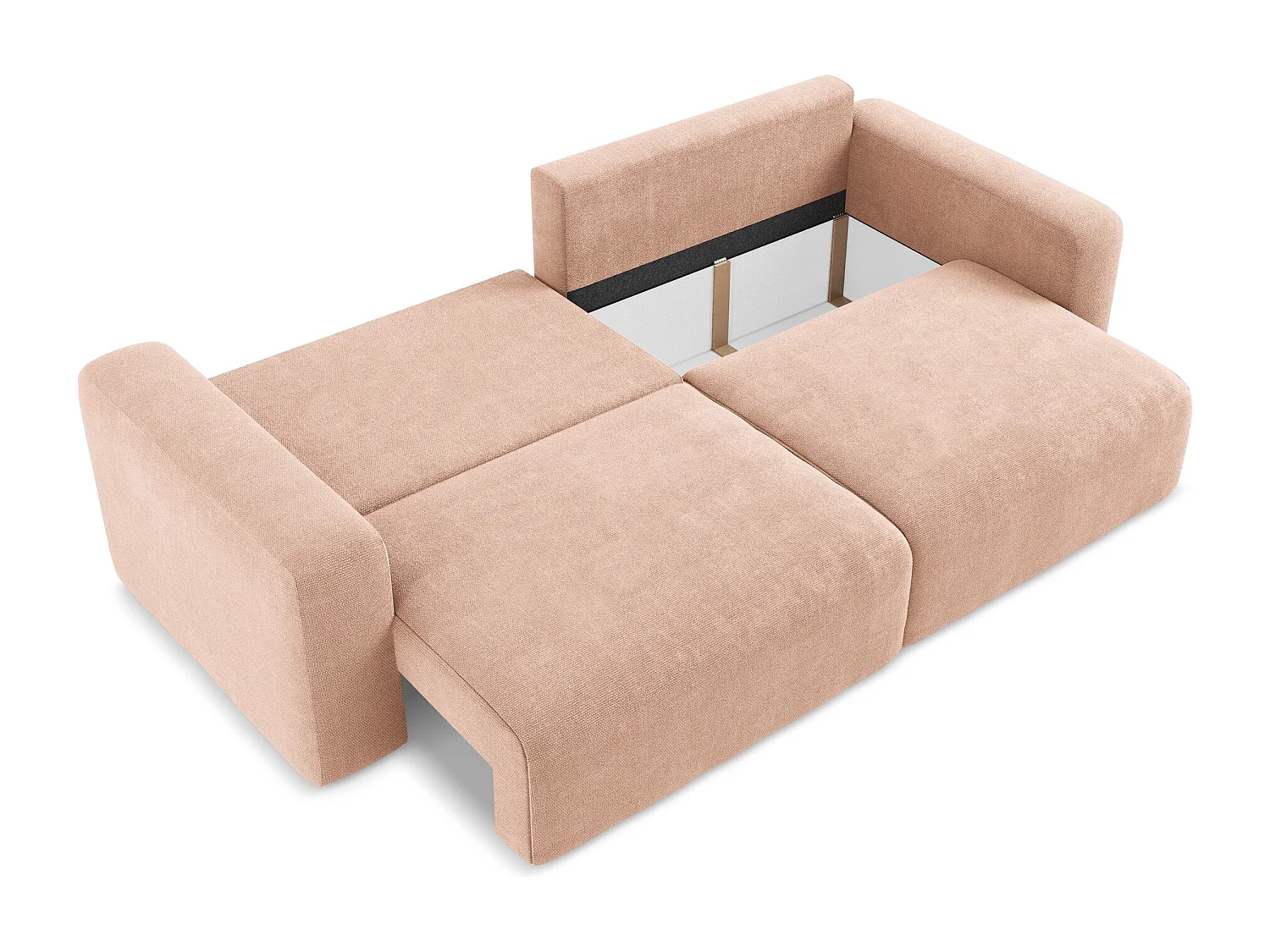 3-Sitzer Sofa mit Schlaffunktion - - Chenille - Pfirsich - KONA