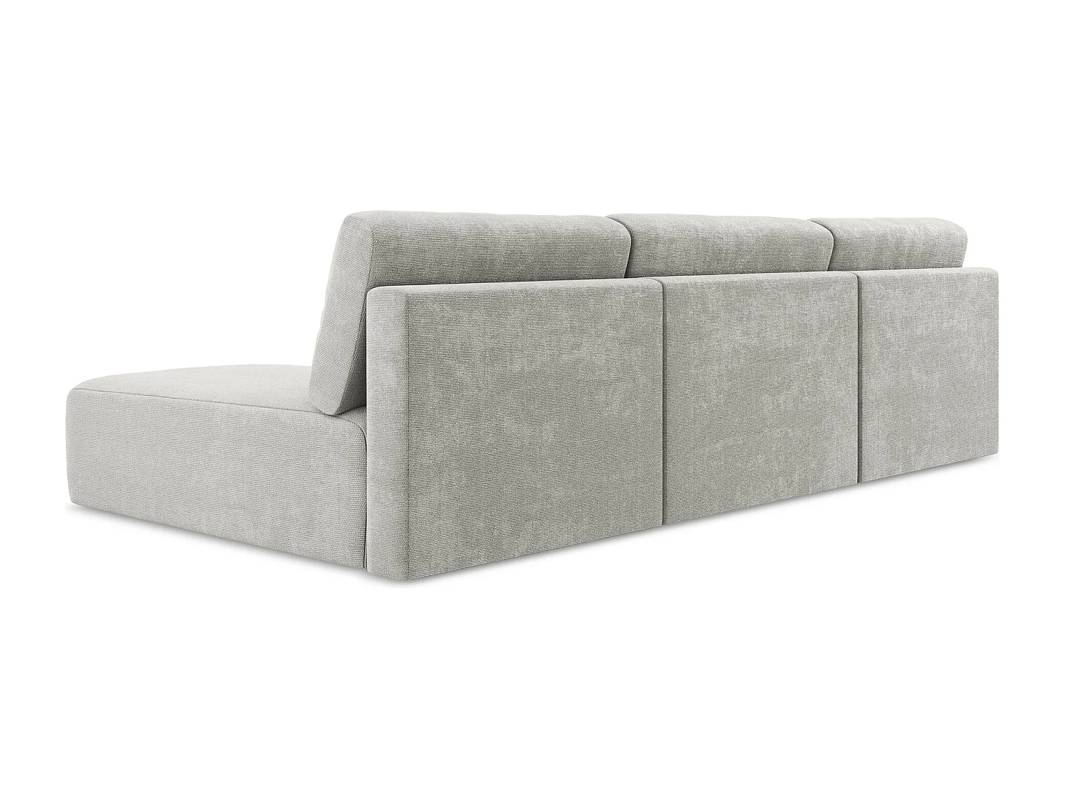 Canapé panoramique sans accoudoir convertible en Chenille - gris clair - KONA