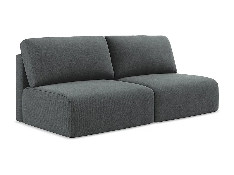 3-Sitzer Sofa ohne Armlehne mit Schlaffunktion - / - Strukturstoff - Grau - KONA