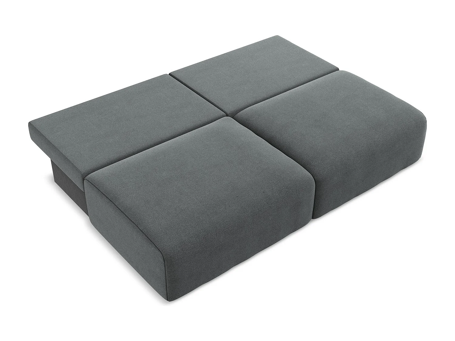 3-Sitzer Sofa ohne Armlehne mit Schlaffunktion - / - Strukturstoff - Grau - KONA