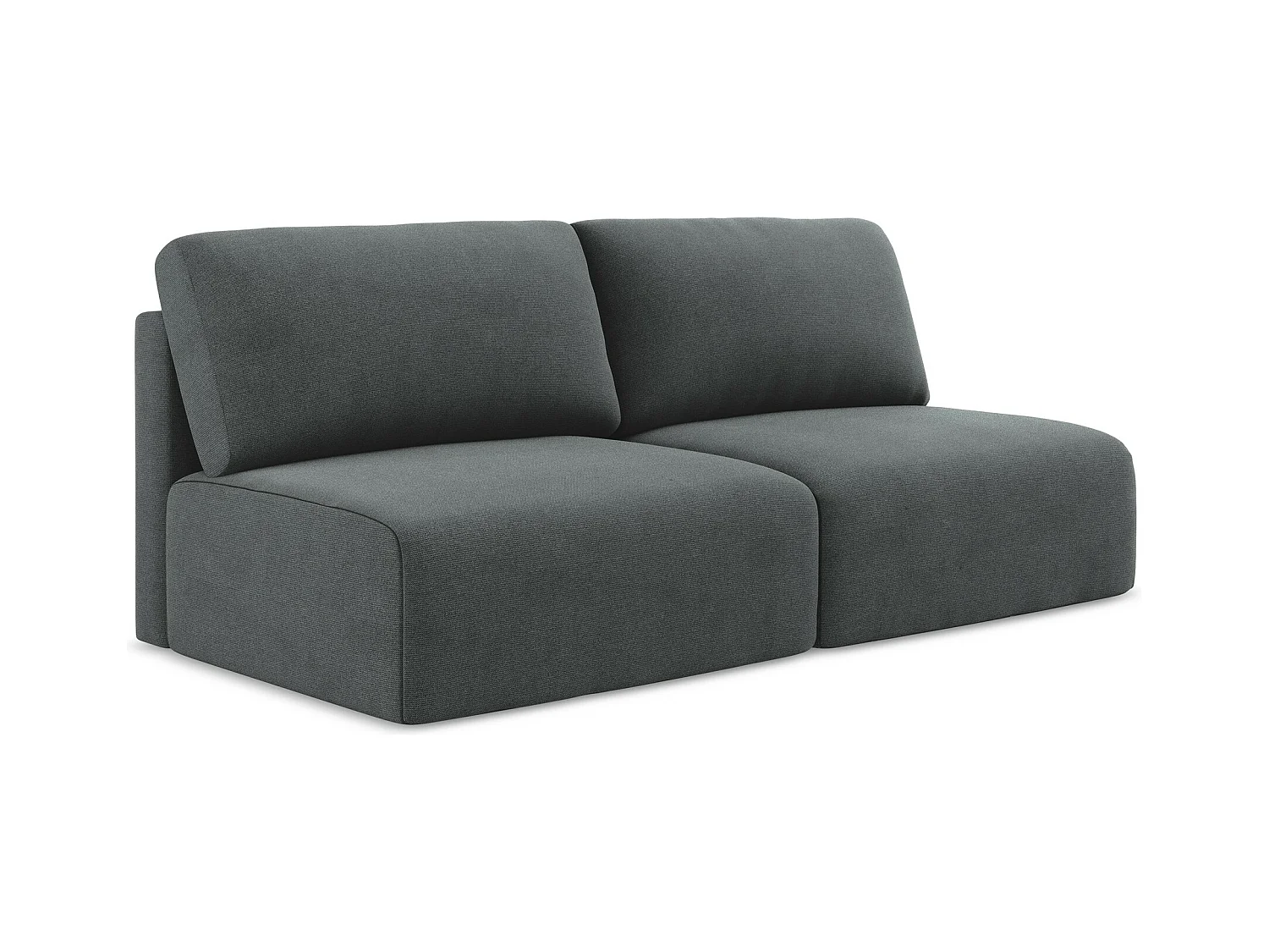 3-Sitzer Sofa ohne Armlehne mit Schlaffunktion - / - Strukturstoff - Grau - KONA