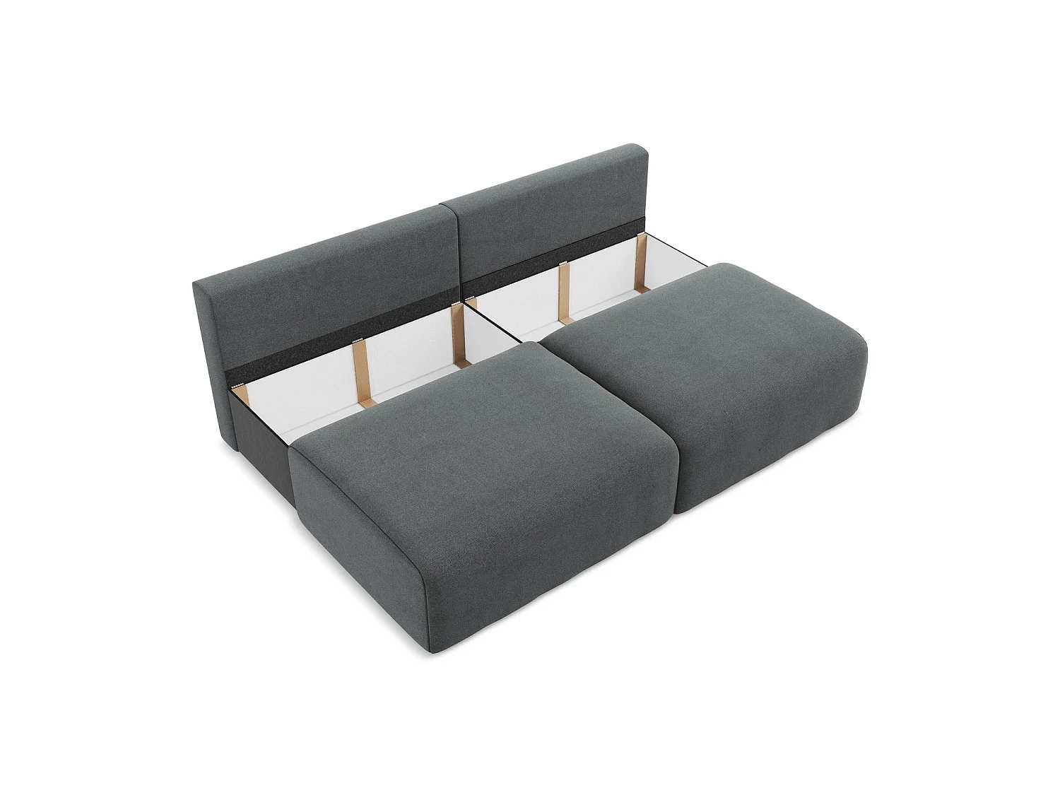 Sofa 3-osobowa z funkcją spania - z tkaniny strukturalnej - szary - OSTIA
