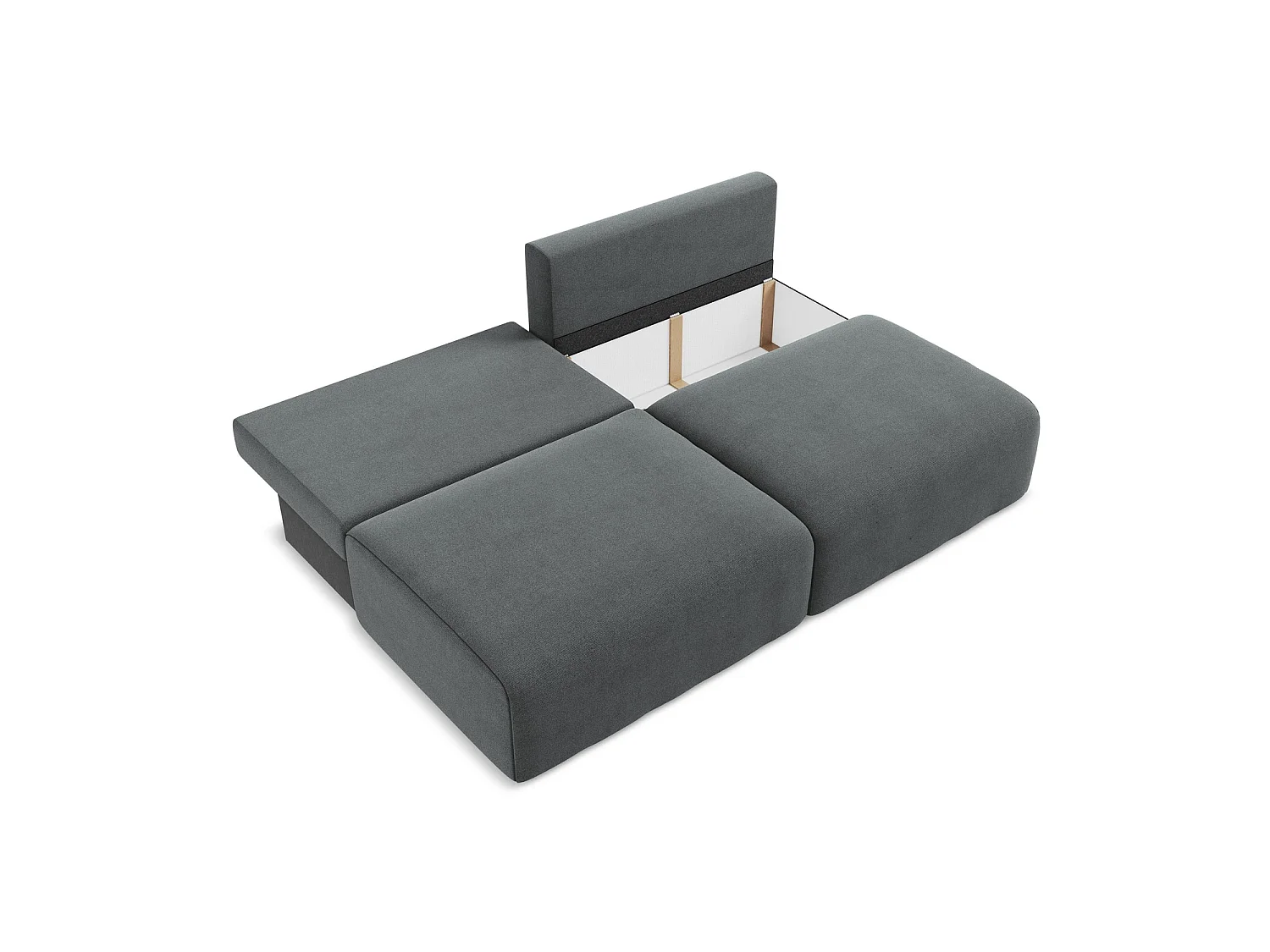 Sofa 3-osobowa z funkcją spania - z tkaniny strukturalnej - szary - OSTIA