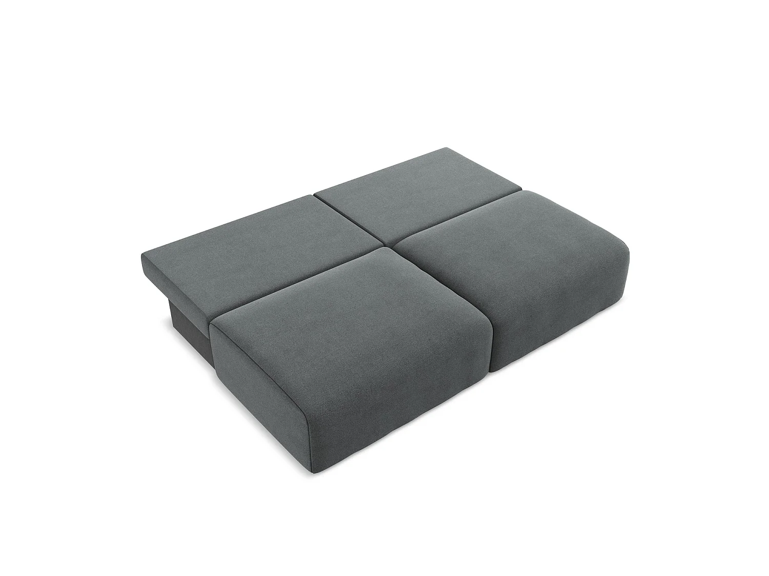 Sofa 3-osobowa z funkcją spania - z tkaniny strukturalnej - szary - OSTIA