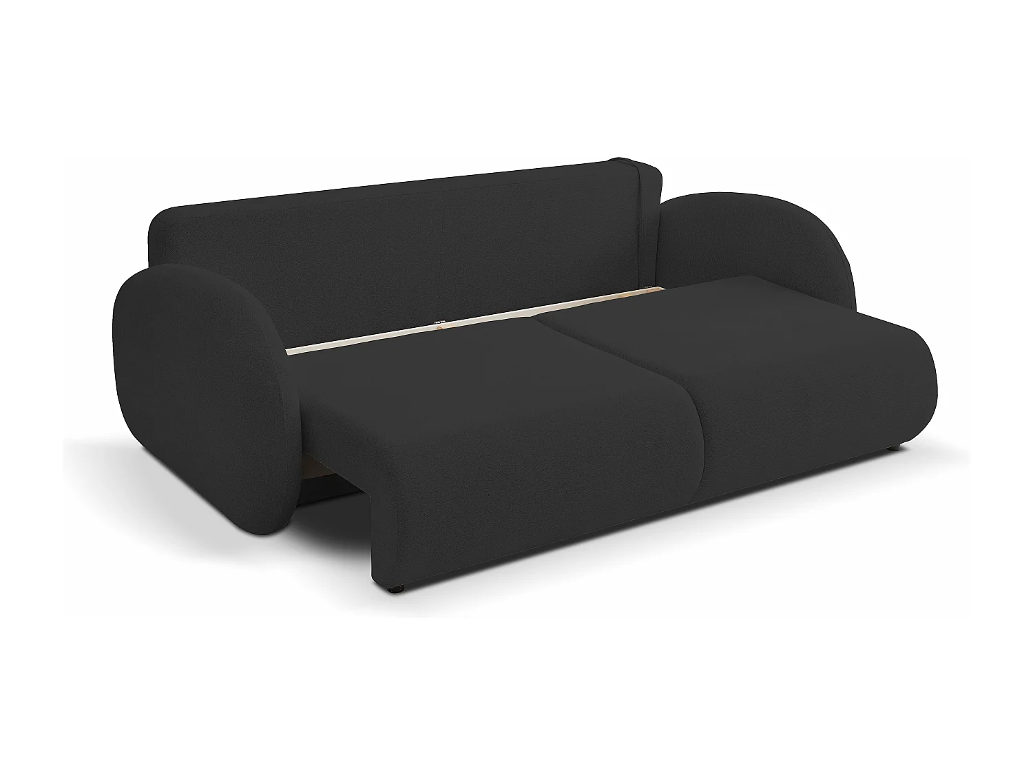 Schlafsofa LOOP, modernes Design, Stauraum, skandinavischer Stil, 234x86x112 cm, Farbe: SCHWARZ