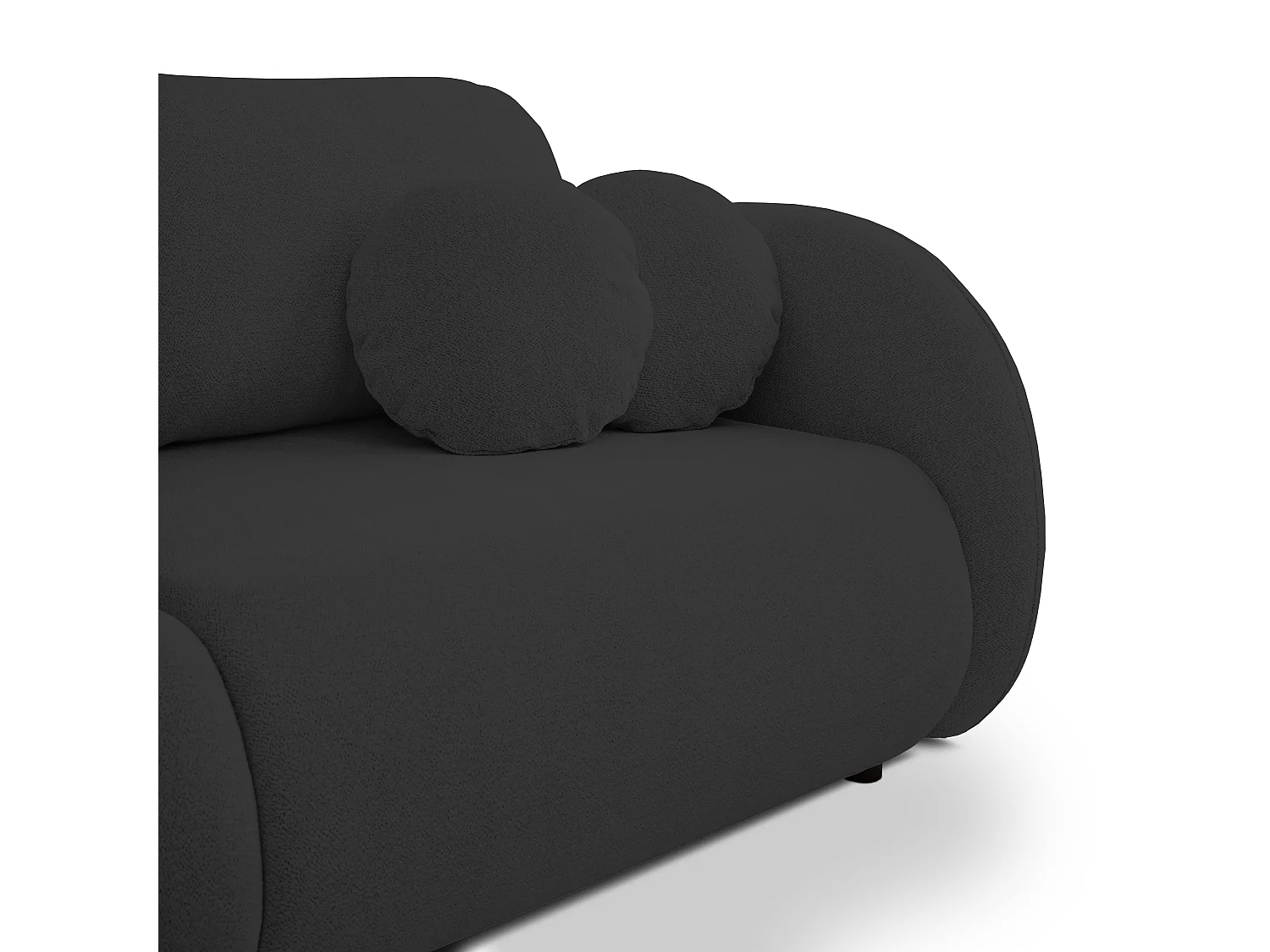 Schlafsofa LOOP, modernes Design, Stauraum, skandinavischer Stil, 234x86x112 cm, Farbe: SCHWARZ