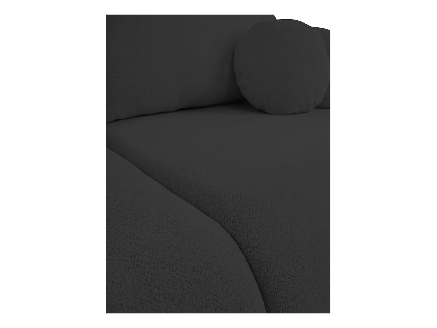 Schlafsofa LOOP, modernes Design, Stauraum, skandinavischer Stil, 234x86x112 cm, Farbe: SCHWARZ