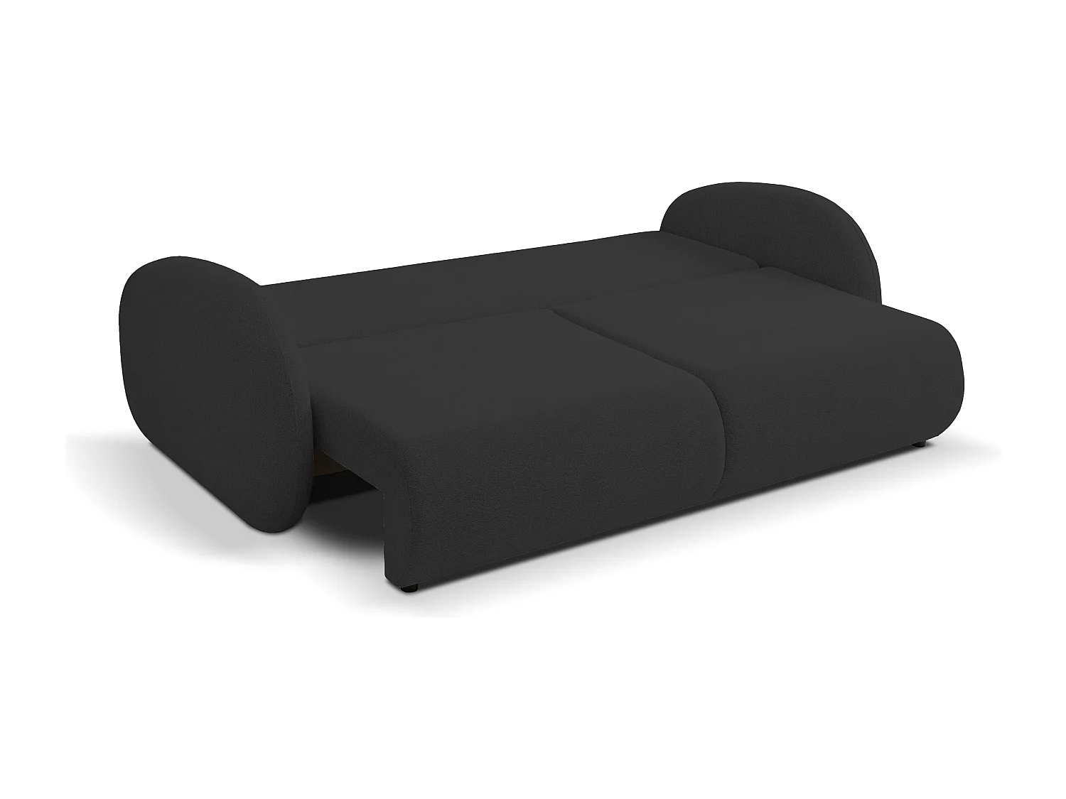 Slaapbank LOOP – Modern design, opbergruimte, Scandinavische stijl, 234x86x112 cm, kleur: ZWART