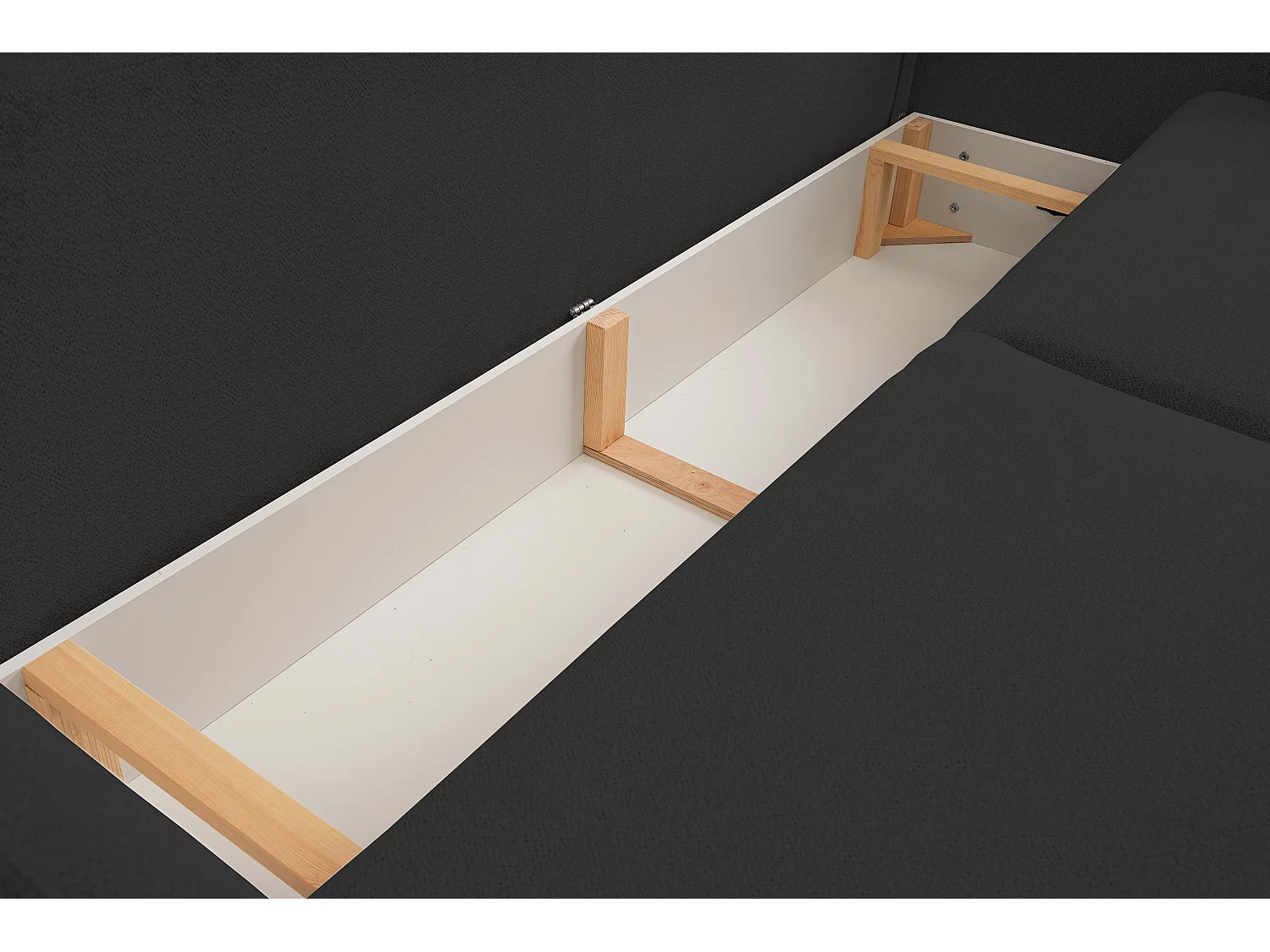 Slaapbank LOOP – Modern design, opbergruimte, Scandinavische stijl, 234x86x112 cm, kleur: ZWART