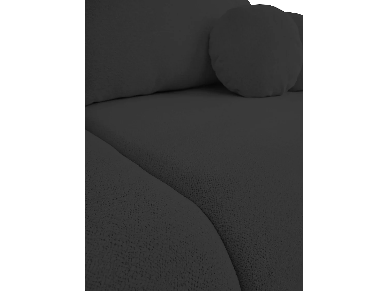 Slaapbank LOOP – Modern design, opbergruimte, Scandinavische stijl, 234x86x112 cm, kleur: ZWART