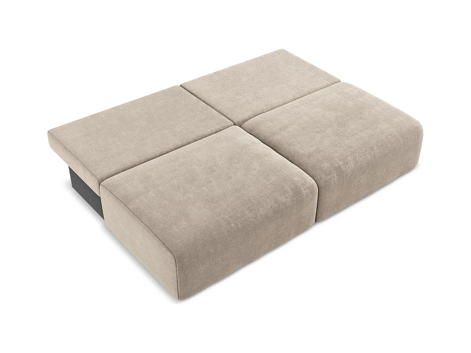 Canapé 3 places sans accoudoir convertible en Chenille - beige foncé - KONA