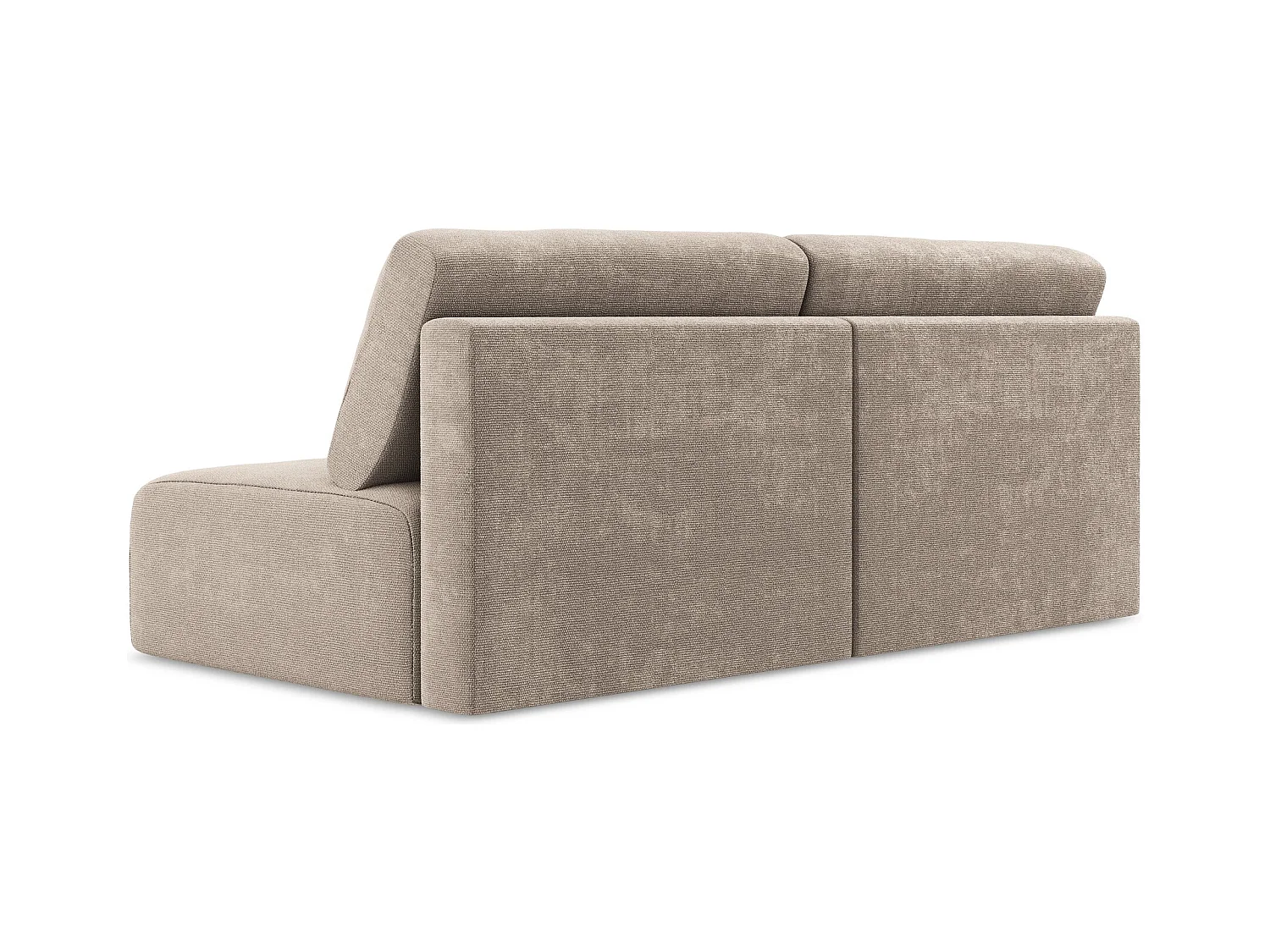 Canapé 3 places sans accoudoir convertible en Chenille - beige foncé - KONA