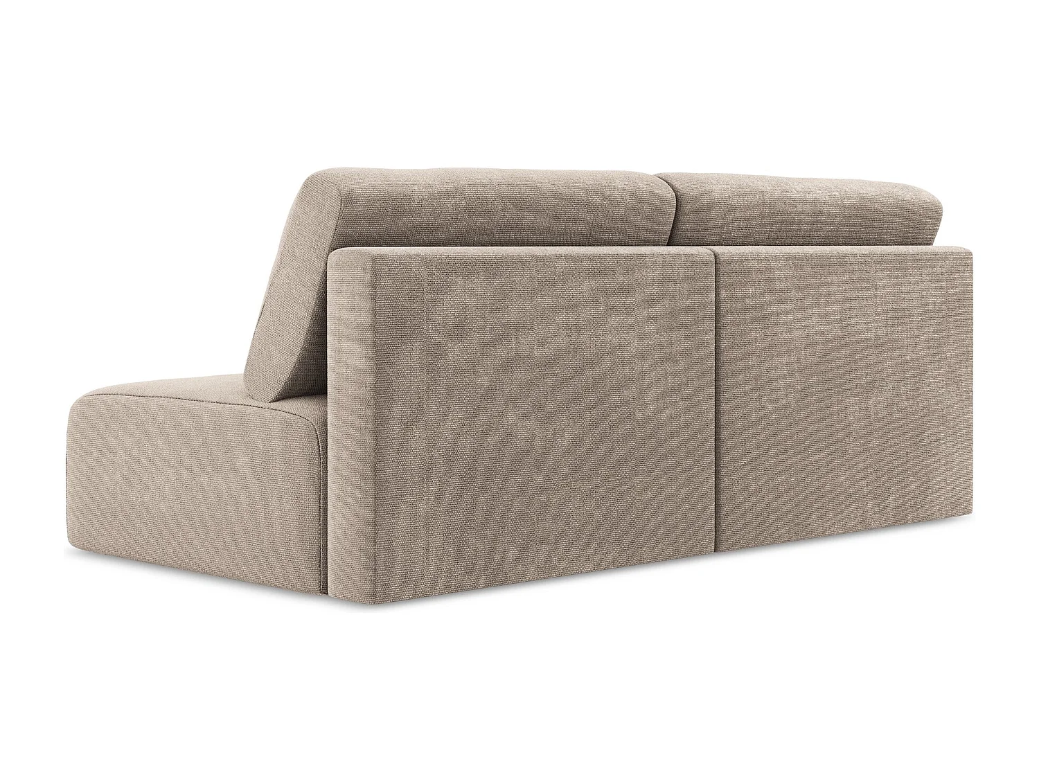 Canapé 3 places sans accoudoir convertible en Chenille - beige foncé - KONA
