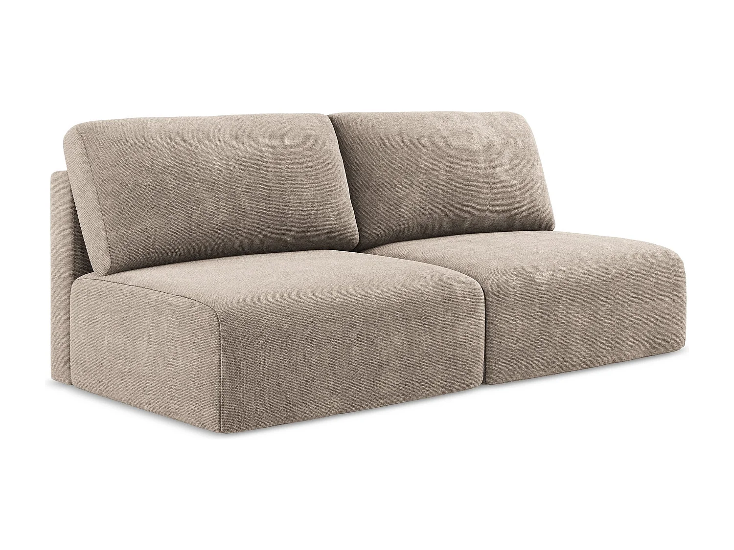 3-Sitzer Sofa ohne Armlehne mit Schlaffunktion - / - Chenille - Dunkelbeige - KONA