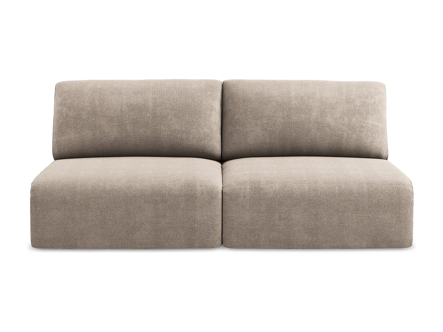 3-Sitzer Sofa ohne Armlehne mit Schlaffunktion - / - Chenille - Dunkelbeige - KONA