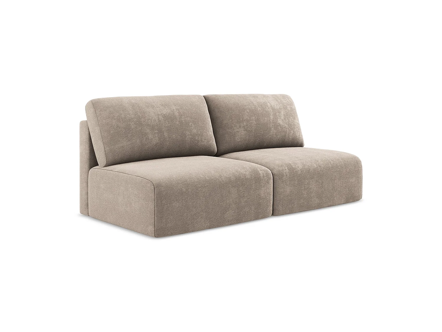 Sofa 3-osobowa z funkcją spania - z tkaniny szenilowej - ciemny beż - OSTIA