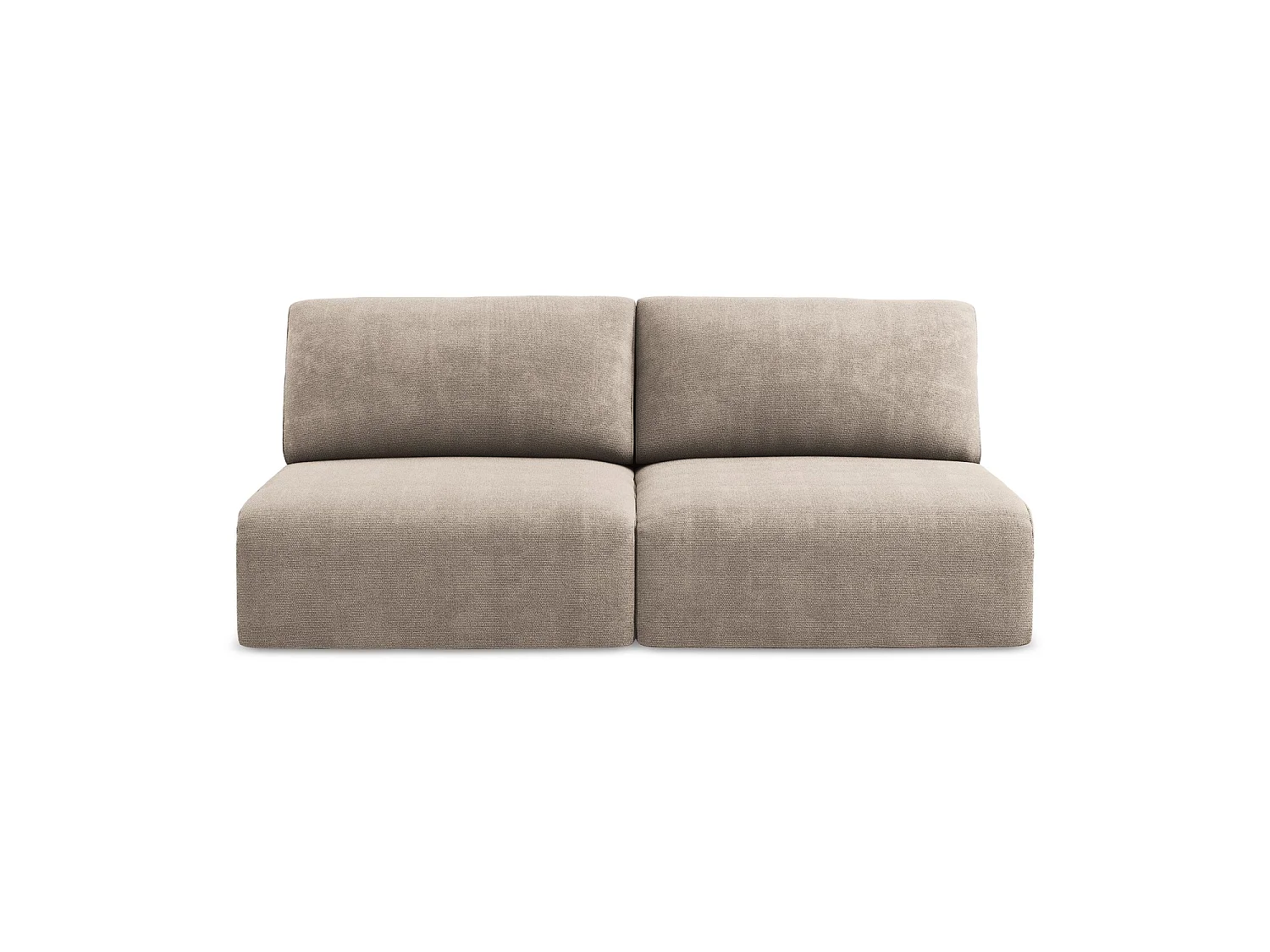Sofa 3-osobowa z funkcją spania - z tkaniny szenilowej - ciemny beż - OSTIA