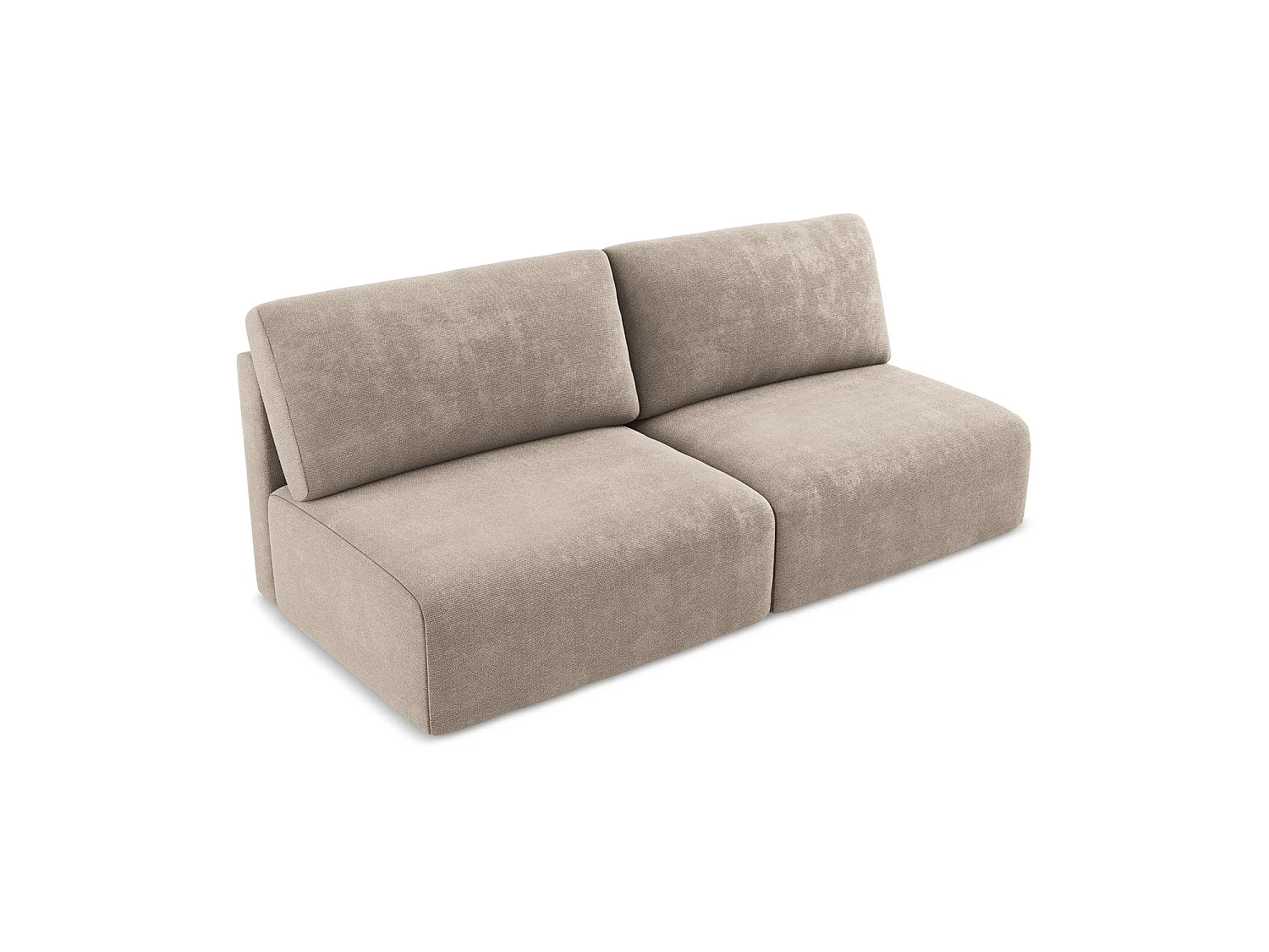 Sofa 3-osobowa z funkcją spania - z tkaniny szenilowej - ciemny beż - OSTIA